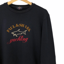 Load image into Gallery viewer, Paul and Shark Navy Embroidered Logo Crew Neck Sweater - Medium (M) PTP 20.75&quot;
