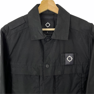 Ma.Strum Black Multi Pocket Button Up Overshirt - Small (S) PTP 20.75"