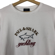 Load image into Gallery viewer, Paul and Shark White Embroidered Logo Crew Neck Sweater - Extra Large (XL) PTP 23&quot;
