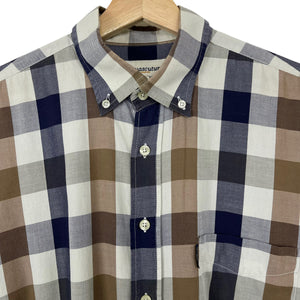 Aquascutum Block Check Long Sleeved Shirt - Large (L) PTP 24.5"