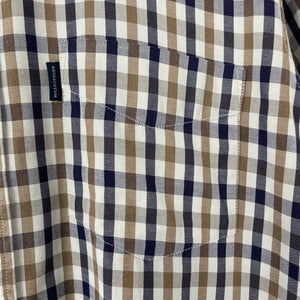 Aquascutum House Check Short Sleeved Shirt - Medium (M) PTP 21.75"