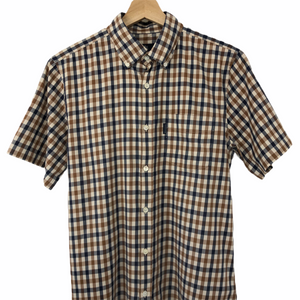 Aquascutum House Check Short Sleeved Shirt - Medium (M) PTP 20.5"