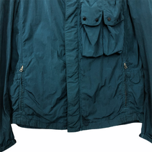 Load image into Gallery viewer, C.P Company Emerald Nylon Shimmer Multi Pocket Goggle Jacket - 52 PTP 23.25&quot;
