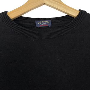 Paul and Shark Black Crew Neck Wool Sweater - Small (S) PTP 18.5"