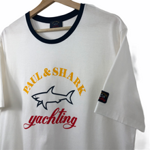 Load image into Gallery viewer, Paul and Shark White Short Sleeved Logo T-Shirt - Extra Large (XL) PTP 22&quot;
