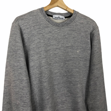 Load image into Gallery viewer, Stone Island Grey Crew Neck Compass Logo Sweater - Medium (M) PTP 20.5&quot;
