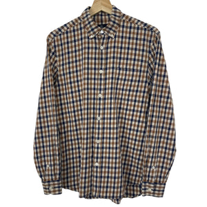 Aquascutum House Check Long Sleeved Shirt - Small (S) PTP 19"