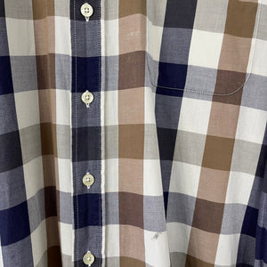 Aquascutum Block Check Long Sleeved Shirt - Medium (M) PTP 23"