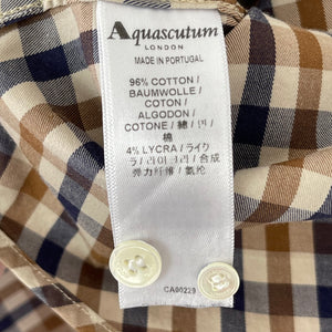 Aquascutum House Check Long Sleeved Shirt - Medium (M) PTP 20"