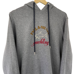 Paul and Shark Grey Embroidered Logo Hoody - Large (L) PTP 20.5"