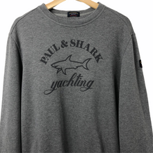 Load image into Gallery viewer, Paul and Shark Grey Crew Neck Logo Sweater - Large (L) PTP 23.25&quot;
