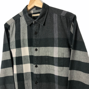 Burberry Brit Grey Nova Check Long Sleeved Shirt - Medium (M) PTP 20.5"