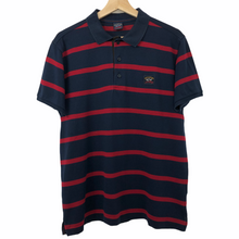 Load image into Gallery viewer, Paul and Shark Navy / Red Striped Short Sleeved Polo - Large (L) PTP 21&quot;
