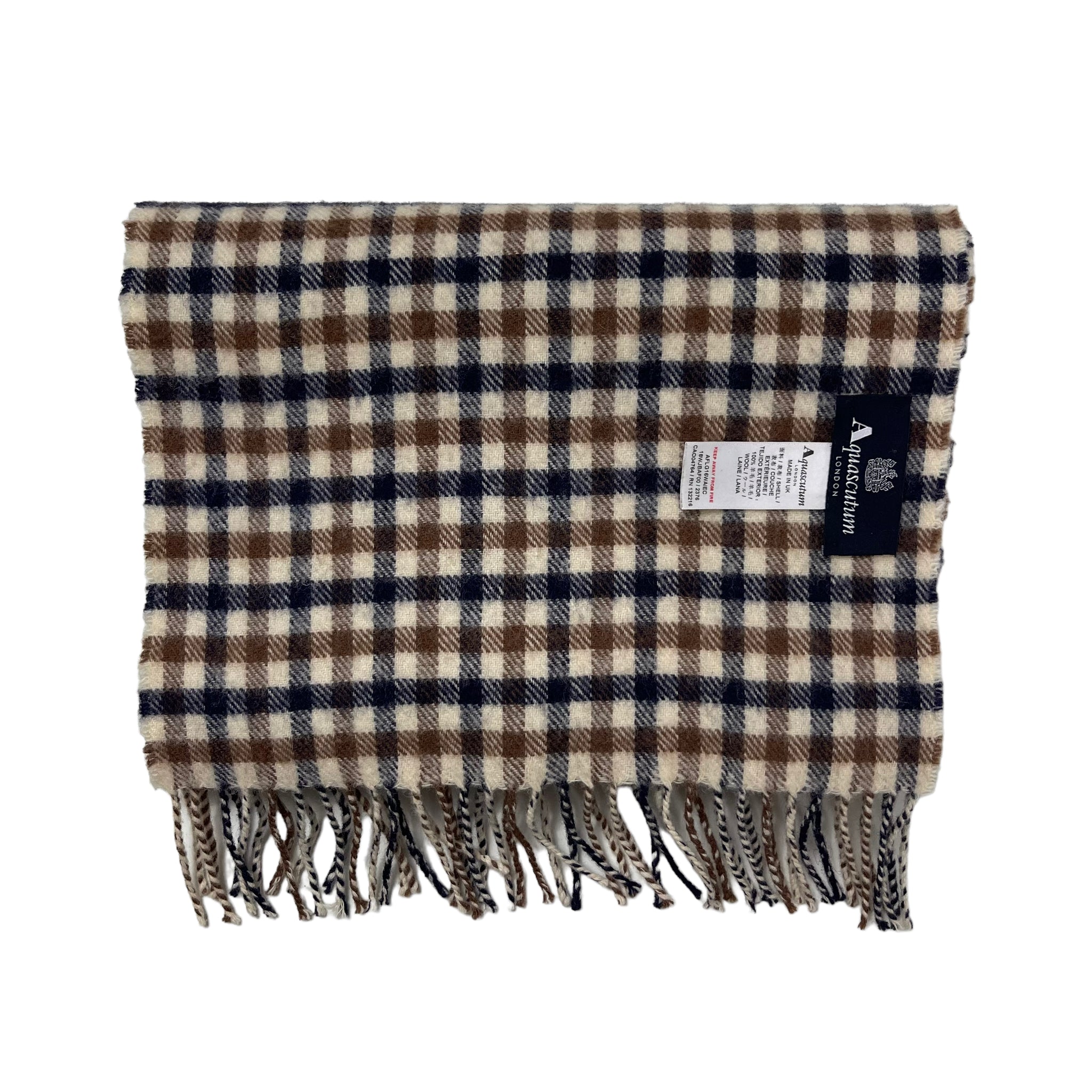 Aquascutum Classic House Check 100 Wool Scarf One Size Fits All