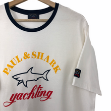 Load image into Gallery viewer, Paul and Shark White Short Sleeved Logo T-Shirt - Extra Large (XL) PTP 22&quot;
