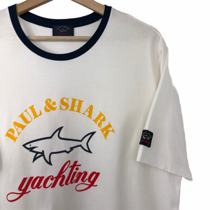 Paul and Shark White Short Sleeved Logo T-Shirt - Extra Large (XL) PTP 22"