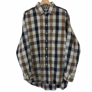 Aquascutum Block Check Long Sleeved Shirt - Extra Large (XL) PTP 27"