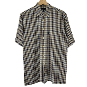 Aquascutum House Check Short Sleeved Shirt - Medium (M) PTP 21.75"