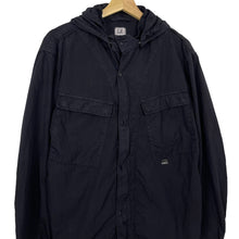 Load image into Gallery viewer, C.P Company Dk Navy Goggle Hooded Overshirt - Double Extra Large (XXL) PTP 23.5&quot;
