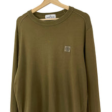 Load image into Gallery viewer, Stone Island Khaki Crew Neck Logo Sweater - Large (L) PTP 23.5&quot;
