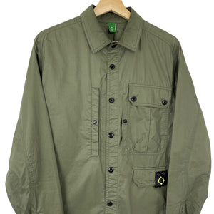 Ma.Strum Green Button Up Multi Pocket Overshirt - Small (S) PTP 21.75"