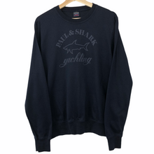 Load image into Gallery viewer, Paul and Shark Navy Logo Crew Neck Sweater - Large (L) PTP 21&quot;
