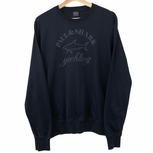 Paul and Shark Navy Logo Crew Neck Sweater - Large (L) PTP 21"