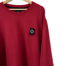 Load image into Gallery viewer, Ma.Strum Red Crew Neck Logo Sweater - Triple Extra Large (XXXL) PTP 28&quot;
