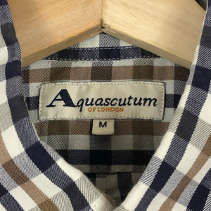 Aquascutum House Check Short Sleeved Shirt - Medium (M) PTP 23"