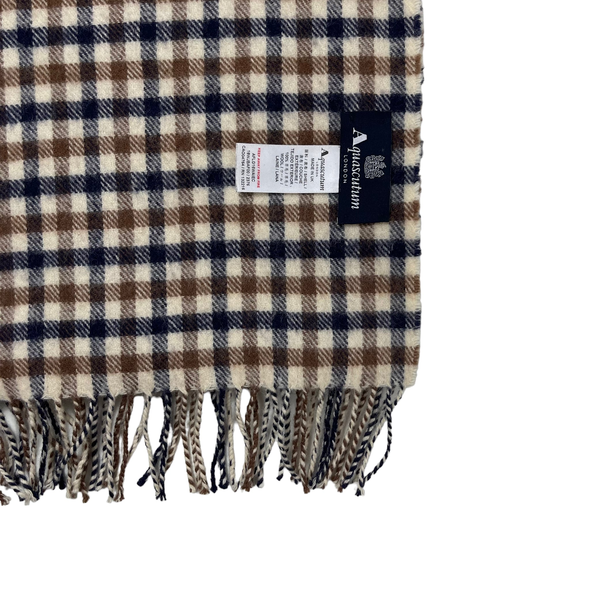 Aquascutum Classic House Check 100 Wool Scarf One Size Fits All