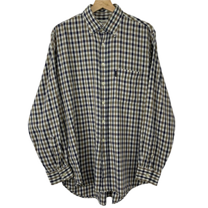 Aquascutum House Check Long Sleeved Shirt - Large (L) PTP 24.5"