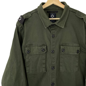 Ma.Strum Green Button Up Double Pocket Overshirt - Extra Large (XL) PTP 25.25"