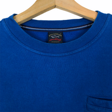 Load image into Gallery viewer, Paul and Shark Blue Crew Neck Pocket Logo Sweater - Large (L) PTP 23.5&quot;
