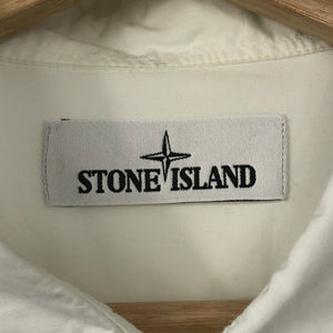 Stone Island Marina White Button Up Overshirt - Medium (M) PTP 21"