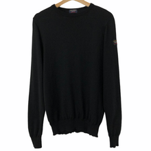 Load image into Gallery viewer, Paul and Shark Black 100% Wool Crew Neck Sweater - Large (L) PTP 20&quot;
