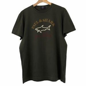 Paul and Shark Khaki Short Sleeved Logo T-Shirt - Large (L) PTP 21.25"