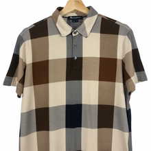 Load image into Gallery viewer, Aquascutum Block Check Short Sleeved Polo - Medium (M) PTP 20.5&quot;
