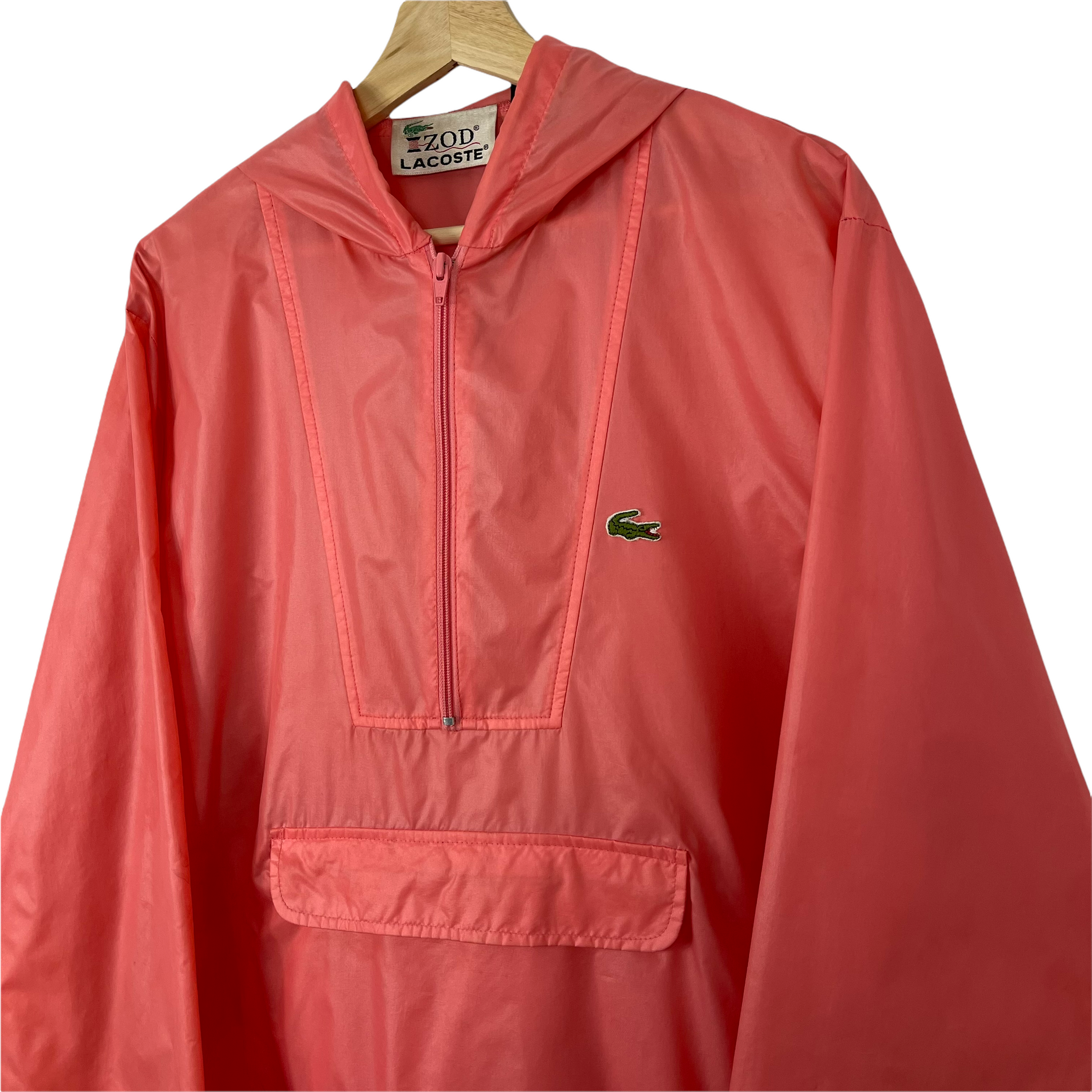 Vintage Pink Lacoste Izod Half Zip Cagoule - Medium (M) PTP 23.5