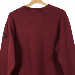 Paul and Shark Maroon Logo Crew Neck Sweater - Double Extra Large (XXL) PTP 23.5"