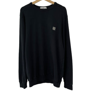 Stone Island Black Crew Neck Logo Sweater - Double Extra Large (XXL) PTP 24"