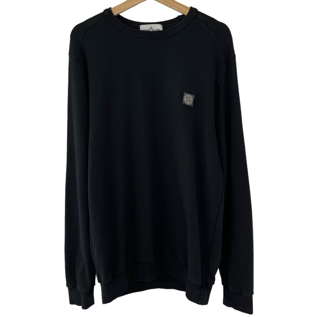 Stone Island Black Crew Neck Logo Sweater - Double Extra Large (XXL) PTP 24