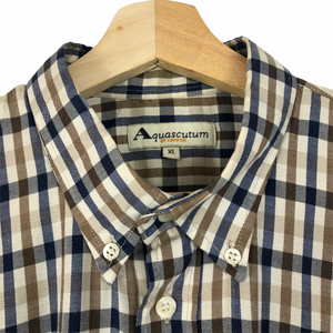 Aquascutum House Check Long Sleeved Shirt - Extra Large (XL) PTP 25"