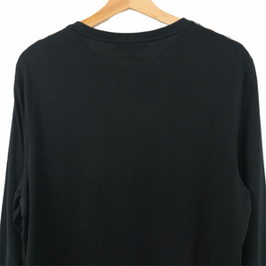 Aquascutum Black Long Sleeved T-Shirt - Medium (M) PTP 20.5"