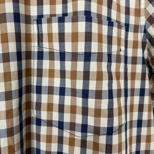 Aquascutum House Check Short Sleeved Shirt - Large (L) PTP 21.5"