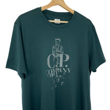 Load image into Gallery viewer, C.P Company Teal Short Sleeved Logo T-Shirt - Extra Large (XL) PTP 22&quot;
