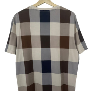 Aquascutum Block Check Short Sleeved T-Shirt - Large (L) PTP 21.25"