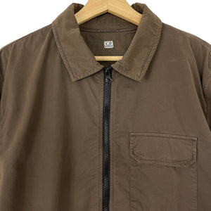 C.P Company Brown Full Zip Pocket Lens Overshirt - Double Extra Large (XXL) PTP 23"