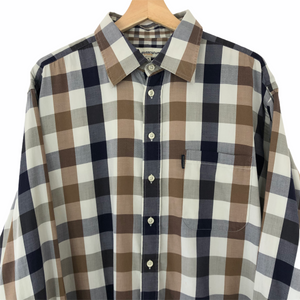 Aquascutum Block Check Long Sleeved Shirt - Extra Large (XL) PTP 27"