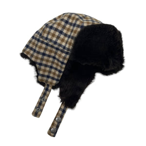 Aquascutum House Check Wool Trapper Hat - Large (L)