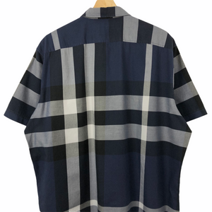 Burberry Brit Navy Blue Nova Check Short Sleeved Shirt - Double Extra Large (XXL) PTP 24.75"